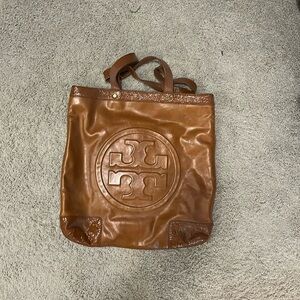 Vintage Tory Burch Camel Leather Tote